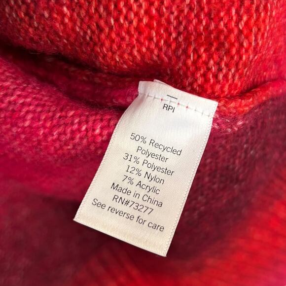 Nine West Women's Pink Ombre Mock Neck Knit Sweater Size 0X - Picture 4 of 6